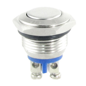 16mm Anti-Vandal Momentary Stainless Steel Metal Push Button Switch Raised Top