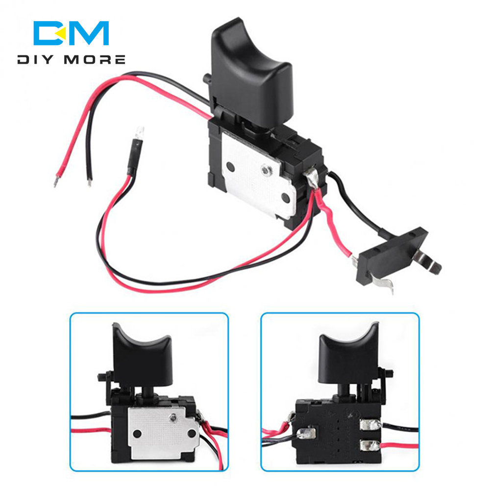 DC 7.2 V-24 V 12V 16A Lithium Battery Electric Drill Speed Controller Trigger Switch Push Button With Light Indicator