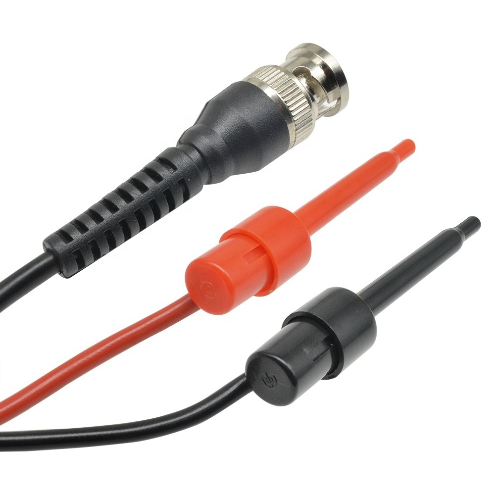 BNC Q9 Male Plug to Mini Grabber Test Lead Set with Dual Hook Probe BNC Test Cable Oscilloscope Probe Lead