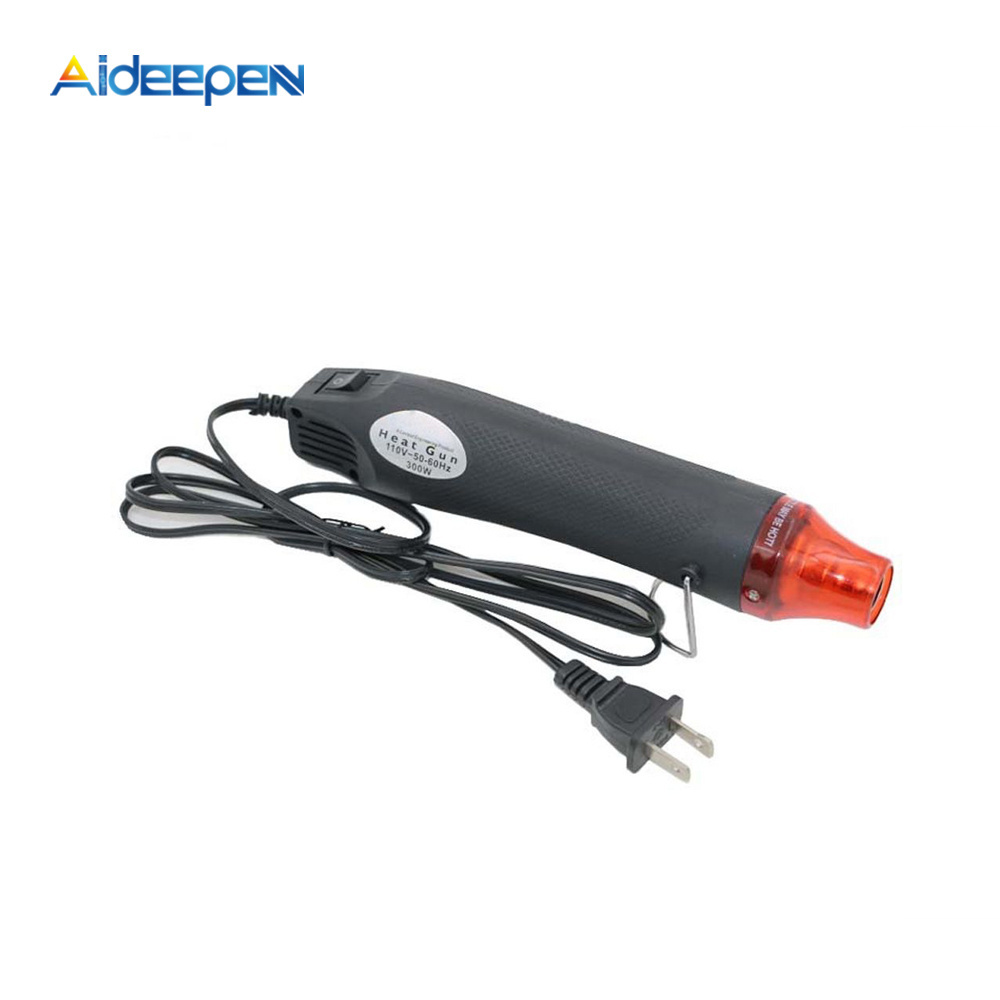 300W Electrical Mini Heat Gun Handheld Hot Air Gun with 300PCS Heat Shrink Butt for DIY Craft Embossing Shrink Wrapping