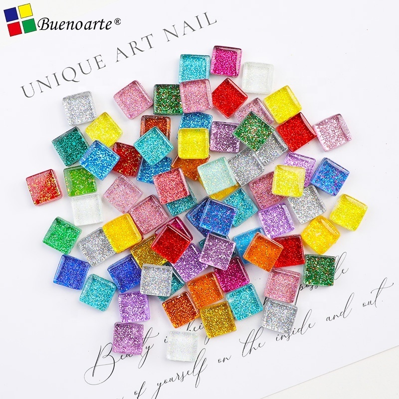 200g 1cm mix colour Square Glitter Mosaic tesserae Crystal Mosaic Tile, DIY Hobbies, Mosaic Art Material Supplier