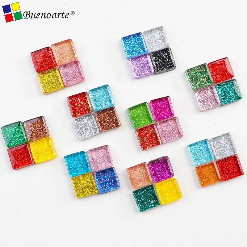 200g 1cm mix colour Square Glitter Mosaic tesserae Crystal Mosaic Tile, DIY Hobbies, Mosaic Art Material Supplier