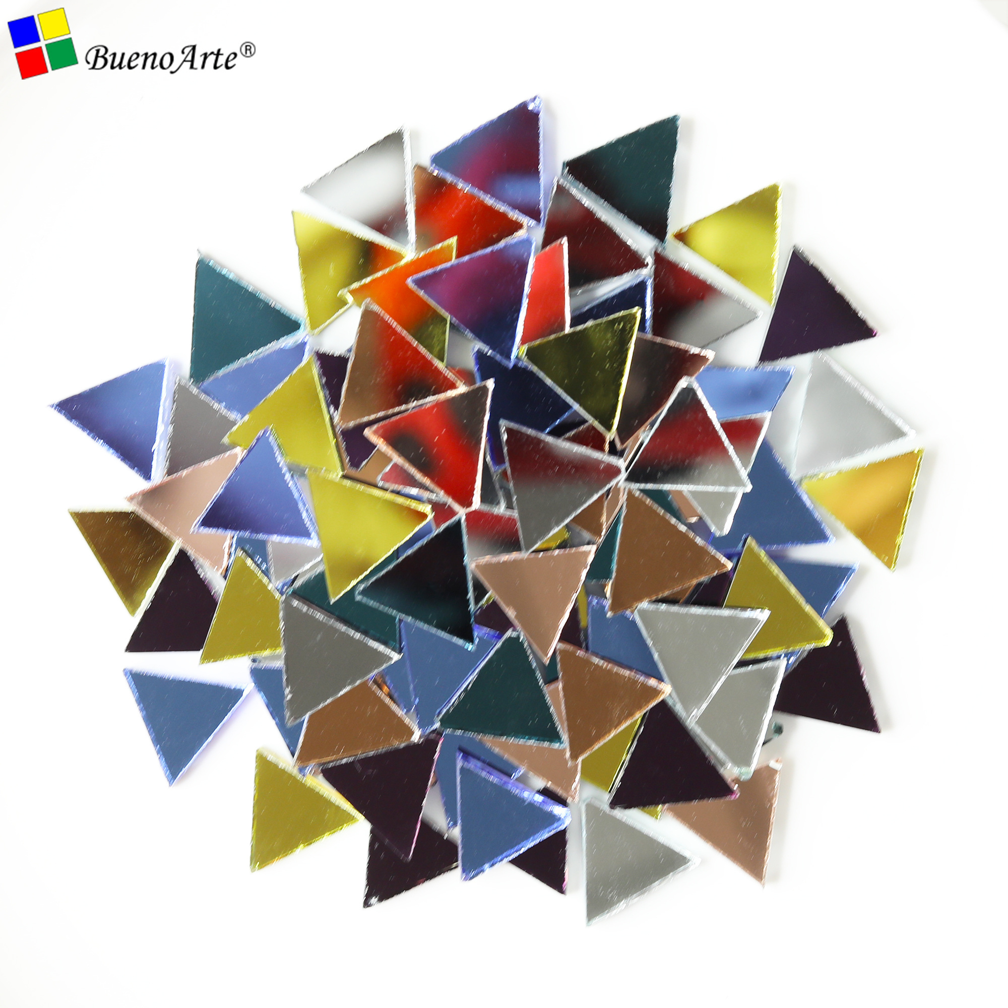 Triangle mirror glass DIY Mosaic handmade material inlaid mirror adult creative art production materials decoration mirror tile