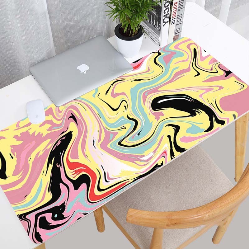 Large Mouse Pad Strata Liquid Art Mouse Mats Office Carpet Desk Pad Mouse Mat Black Big Mousepad Rubber Mats for Computer Table