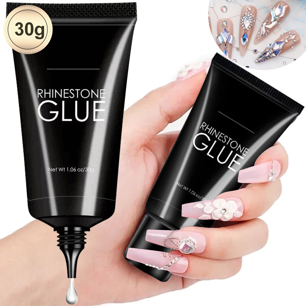 30G Diamond Rhinestone Glue for Nails Super Strong Gel Glue for Nail Charms 3D Bling Gel Decoration Gems Nail Art Jewel Glue