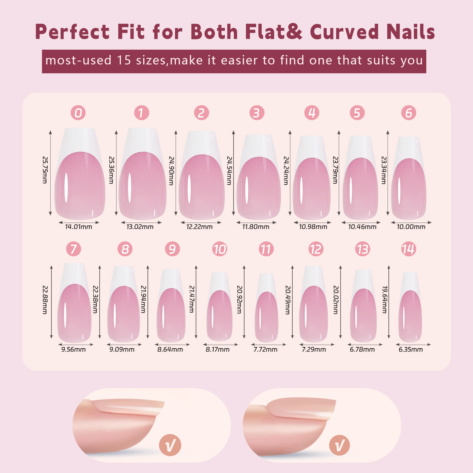 150Pcs/Box French Soft Gel Nail Tips Press on Nails Pink Nude Coffin Ballet Almond Square Shape Fake Nails for Extension