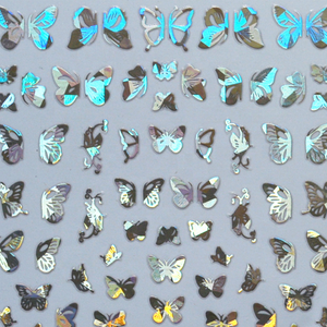 New Holographic Laser Butterfly Nail Art Sticker ZD3843-3851 Nail Supplier Hot Selling Stamped 3D Butterfly Sticker