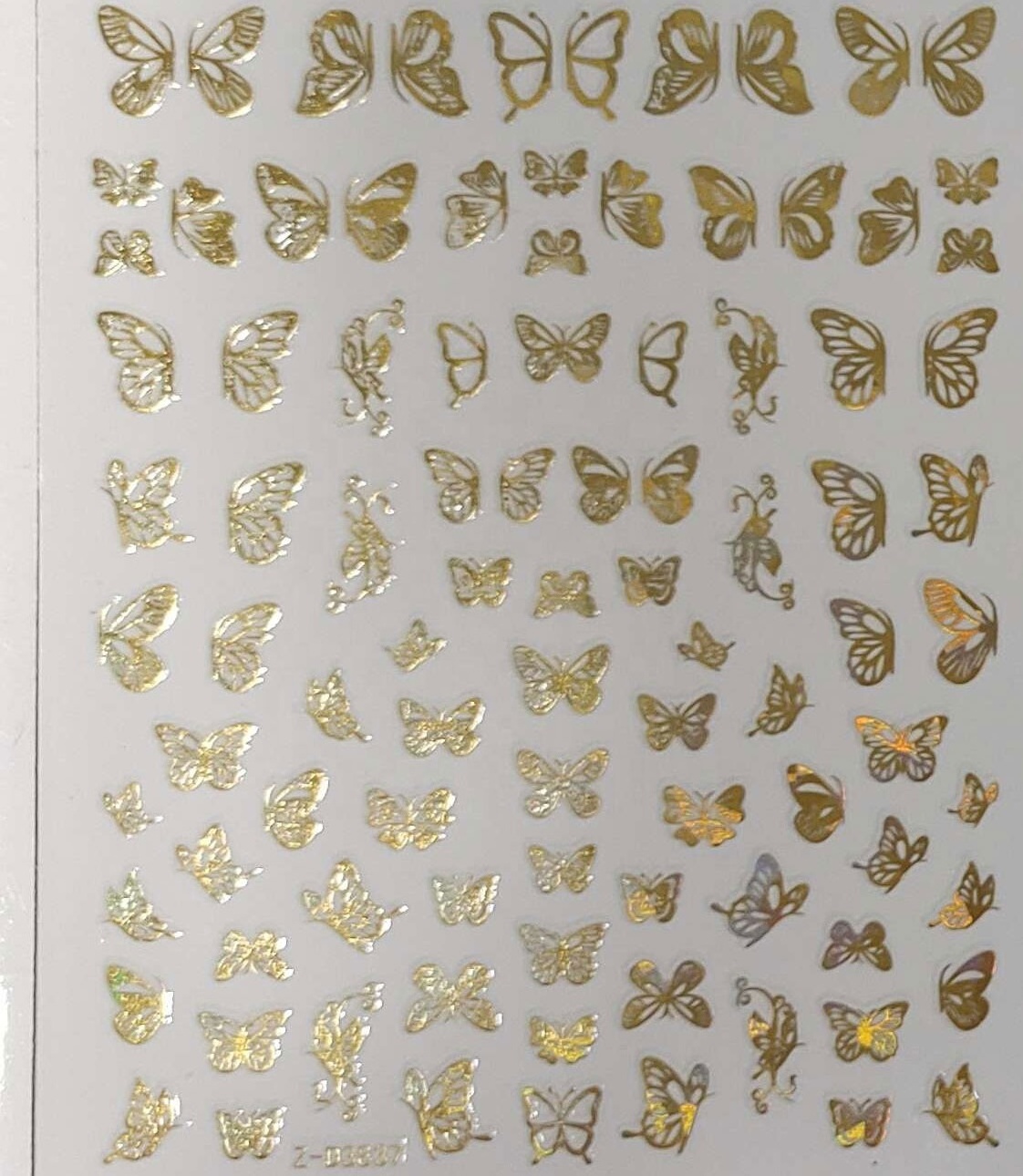 New Holographic Laser Butterfly Nail Art Sticker ZD3843-3851 Nail Supplier Hot Selling Stamped 3D Butterfly Sticker