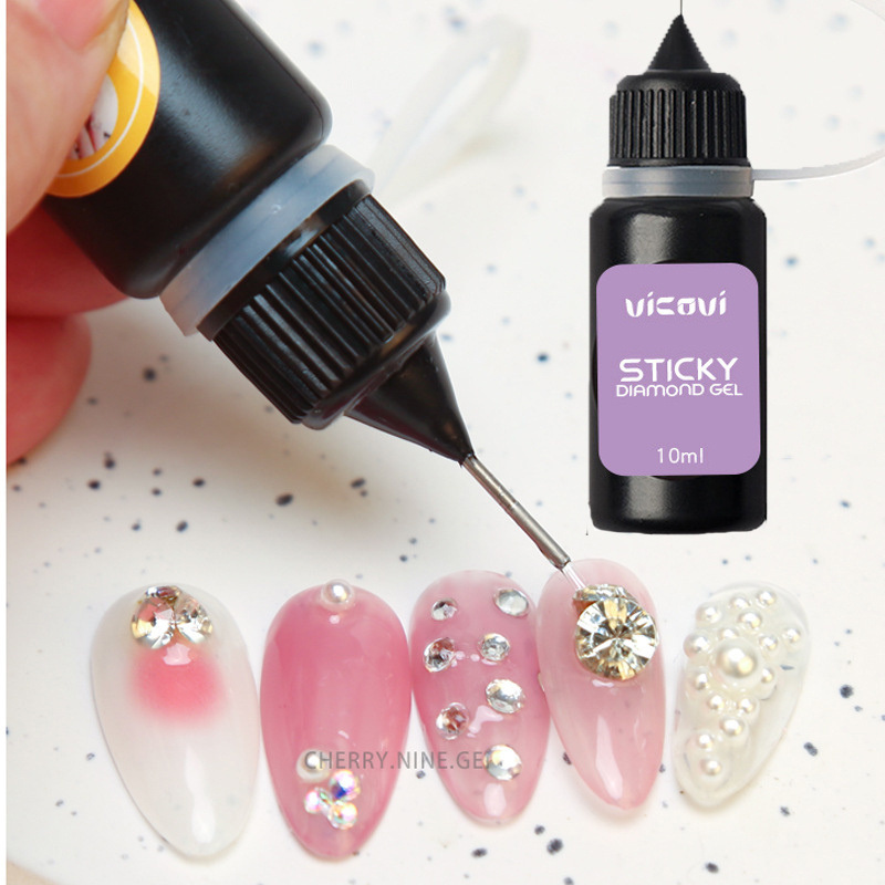 10ml Liquid Nail Glue Gel for Stick Nail Rhinestone Diamond Jewelry Adhesive UV Clear Gel Fill Gap Glue