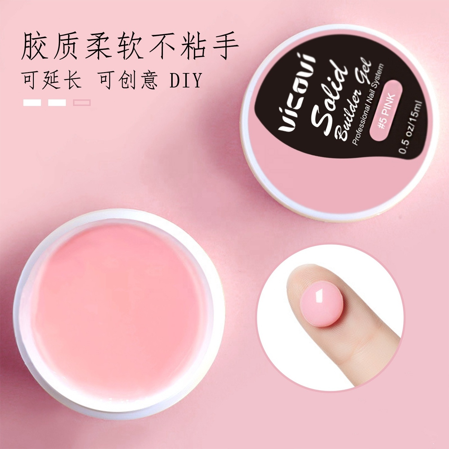 15ml Extension Nail Art Gel Private Label Solid Carving Flower Take Shaped UV Polish Glue Extend Nail Charms Gel Manicure