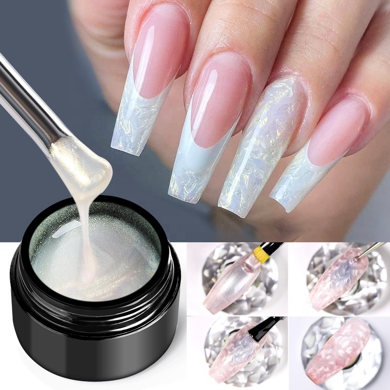 7ml Glitter Screw Thread Pearl Gel Magic Colors Nail Art Polish UV Soak Off Manicure Fine Pearlescent Varnish Glue