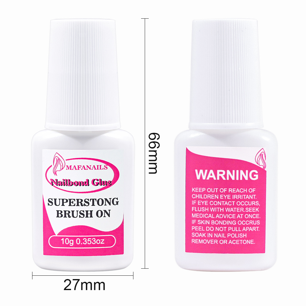 10ml Nail Glue with Brush for Nail Tips, Press On Nails, Acrylic Nails Rhinestones Nail Glue Easy Application Long Lasting GY61