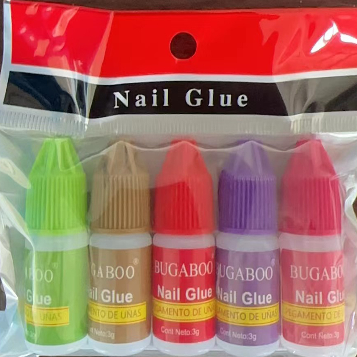 5pcs/Set 3g Fast Drying Nail Art Glue Tips Glitter UV Acrylic Rhinestones Decorations Nail Glue False Tip Nail Manicure Tool