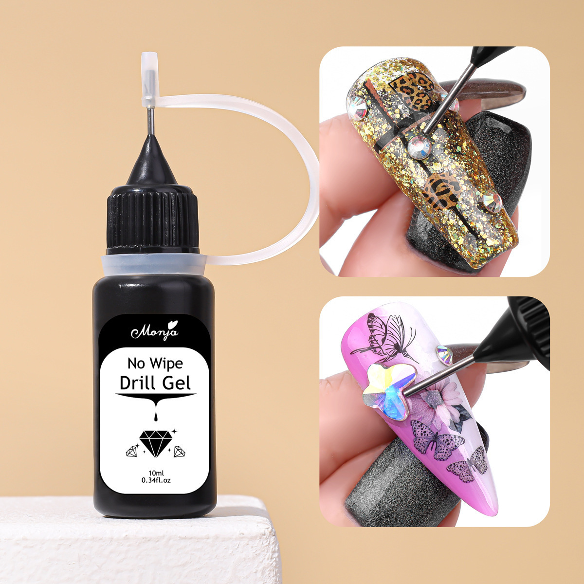 10ml Nail Rhinestone Adhesive Glue For Stick The Drill Transparent Nail Glue Soak Off UV LED Nail Art Gel Varnish