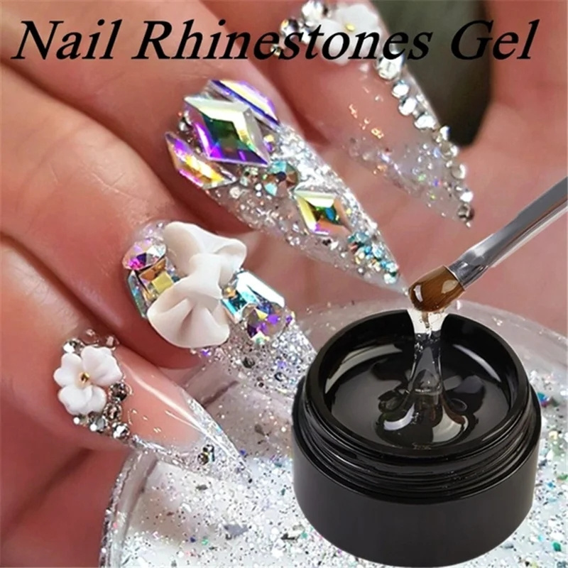 8ML Nail Art Rhinestone Gel Glue Nail Patch Gel Fast Drying UV Glue Adhesive Bond No-Flowing Modelling Stick Tips Nail Glue