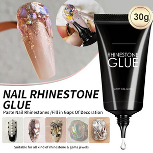 30G Diamond Rhinestone Glue for Nails Super Strong Gel Glue for Nail Charms 3D Bling Gel Decoration Gems Nail Art Jewel Glue