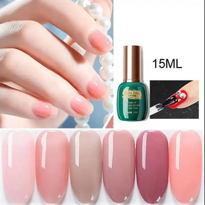 15ml Nude No Wipe Top/Base Coat Nail Gel Long Lasting Soak off UV Nail Gel Polish Protector Primer Nail Art Top Gel GY45