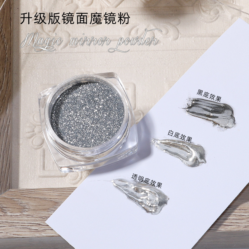 Net 1-2g Gold Silver Mirror Powder 3 Colors Metal UV Gel Polish Chrome Pigment For 2023 DIY Manicure Titanium Gold Powder