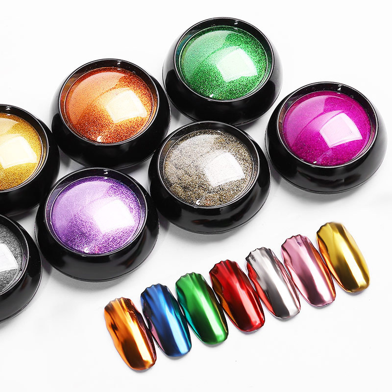 19Colors Nail Glitter Mirror Powder Chrome Dust Pigment 0.5g Paint Dip Metallic Shiny With Metal Magic Effect Dust