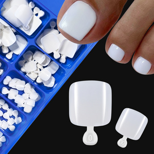 100Pcs Shiny White Toe Nails Artificial Fake Toenail For Design DIY False press on Toe Nail Tips Foot Nails Art Tips