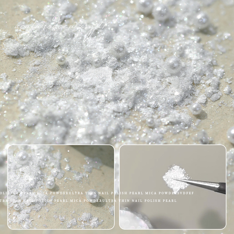 Sparkle Opal Powder For Nail Art Moonlight White Shiny Diamond Glitter High Light Polish Holographic Decorations