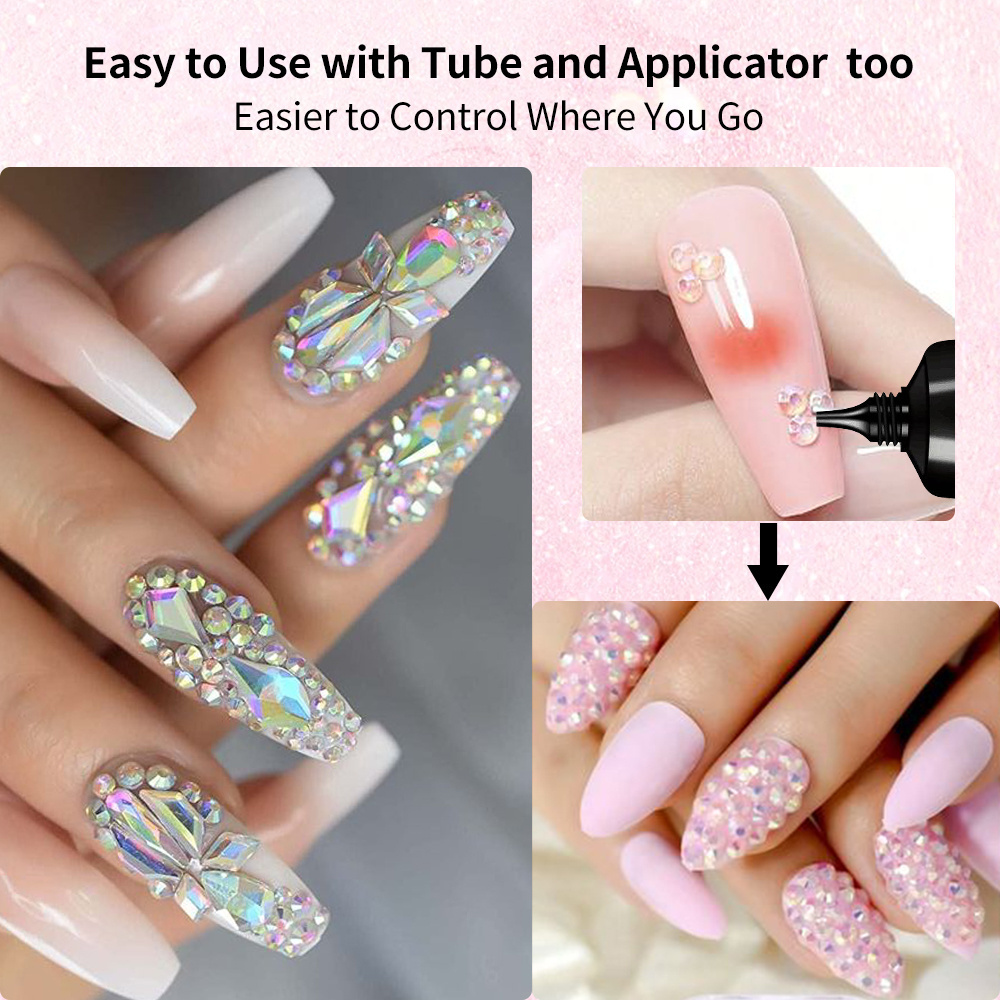 Nail Rhinestone Glue 30ML Super Strong Gel Nail Glue for Nail Charm 3D Bling Gel for Decoration