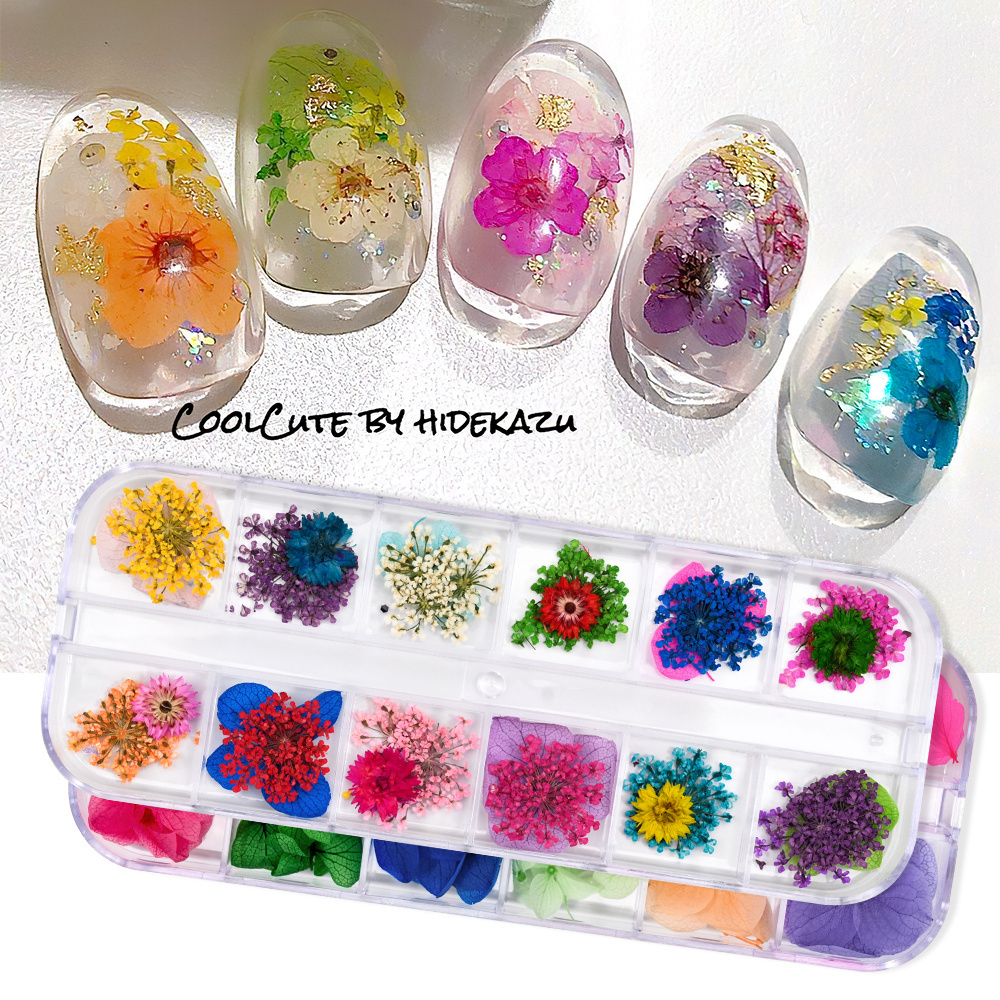 3D Dried Flower Nail Decoration Natural Floral Sticker Mixed Dry Flower DIY Nail Art Decals Jewelry UV Gel Polish Manicure Tools