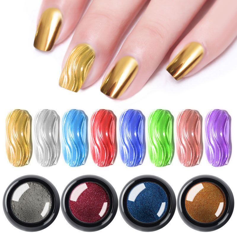 19Colors Nail Glitter Mirror Powder Chrome Dust Pigment 0.5g Paint Dip Metallic Shiny With Metal Magic Effect Dust