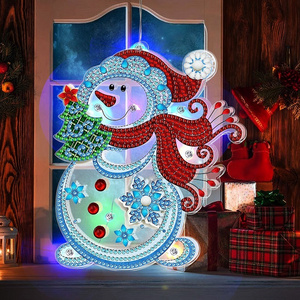 2023 Christmas decoration supplies light snowman shape DIY Diamond Painting Modeling Lights  for Outdoor Party home decor