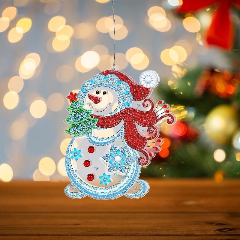 2023 Christmas decoration supplies light snowman shape DIY Diamond Painting Modeling Lights  for Outdoor Party home decor