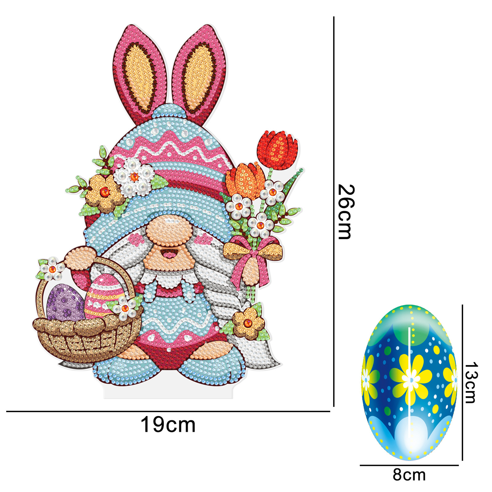 new arrival Easter Day room Ornaments cute rabbits and eggs diy diamond painting table home decoration