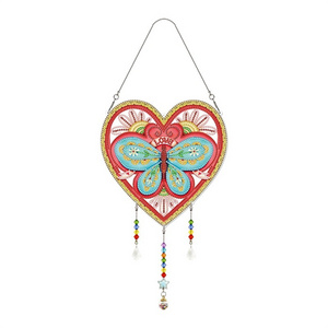 Creative heart butterfly shaped wind chime wall hanging crafts arts pendant DIY diamond painting dream catcher