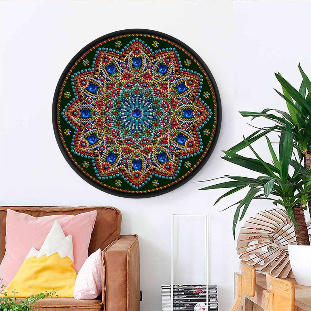 Green Mandala Flower Wall painting diamond painting for kids paint by numbers kits for house decoration