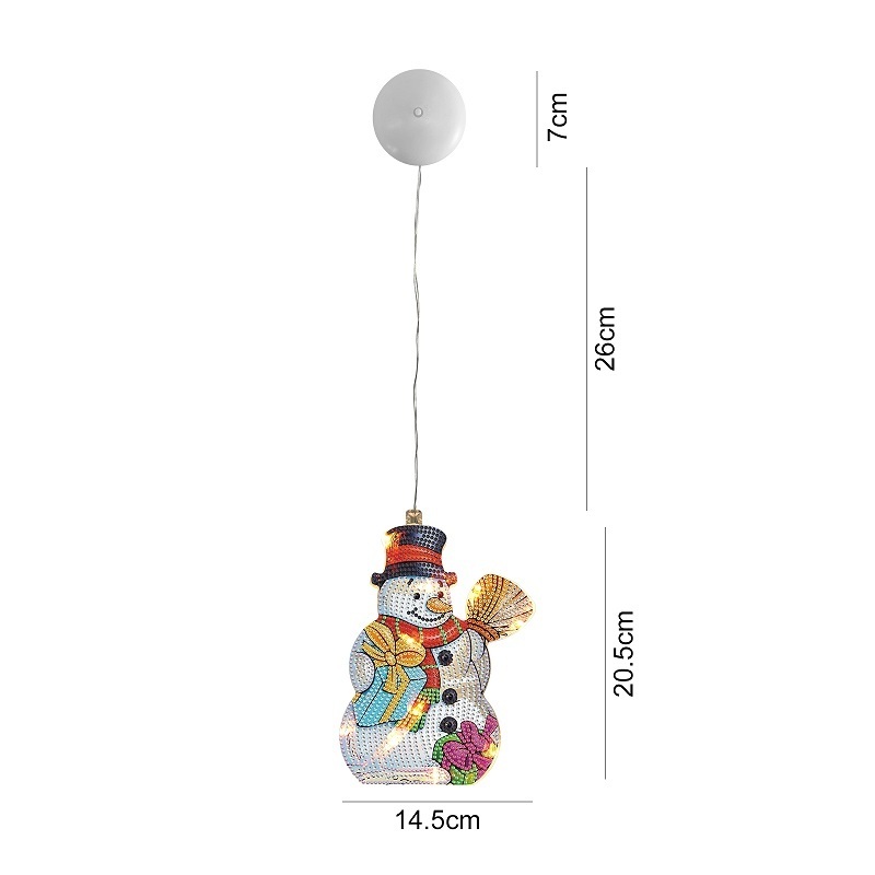 DIY Snowman pattern Christmas decorative Lights Holiday Party Home Outdoor Decor  Diamond Painting Modeling Lights