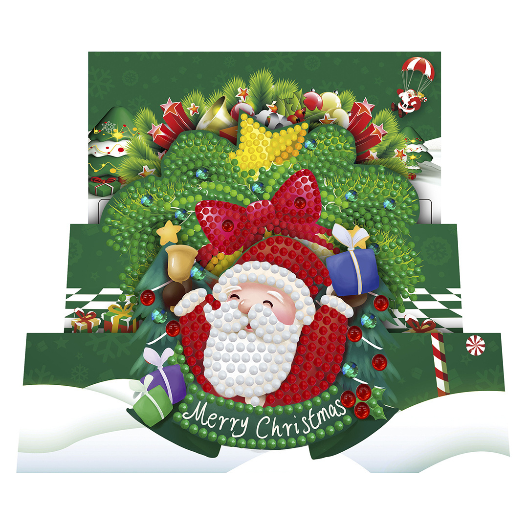 3d cards Christmas Greeting Cards DIY 5D Diamond Painting handmade crafts for Christmas Gifts 8 pcs each set