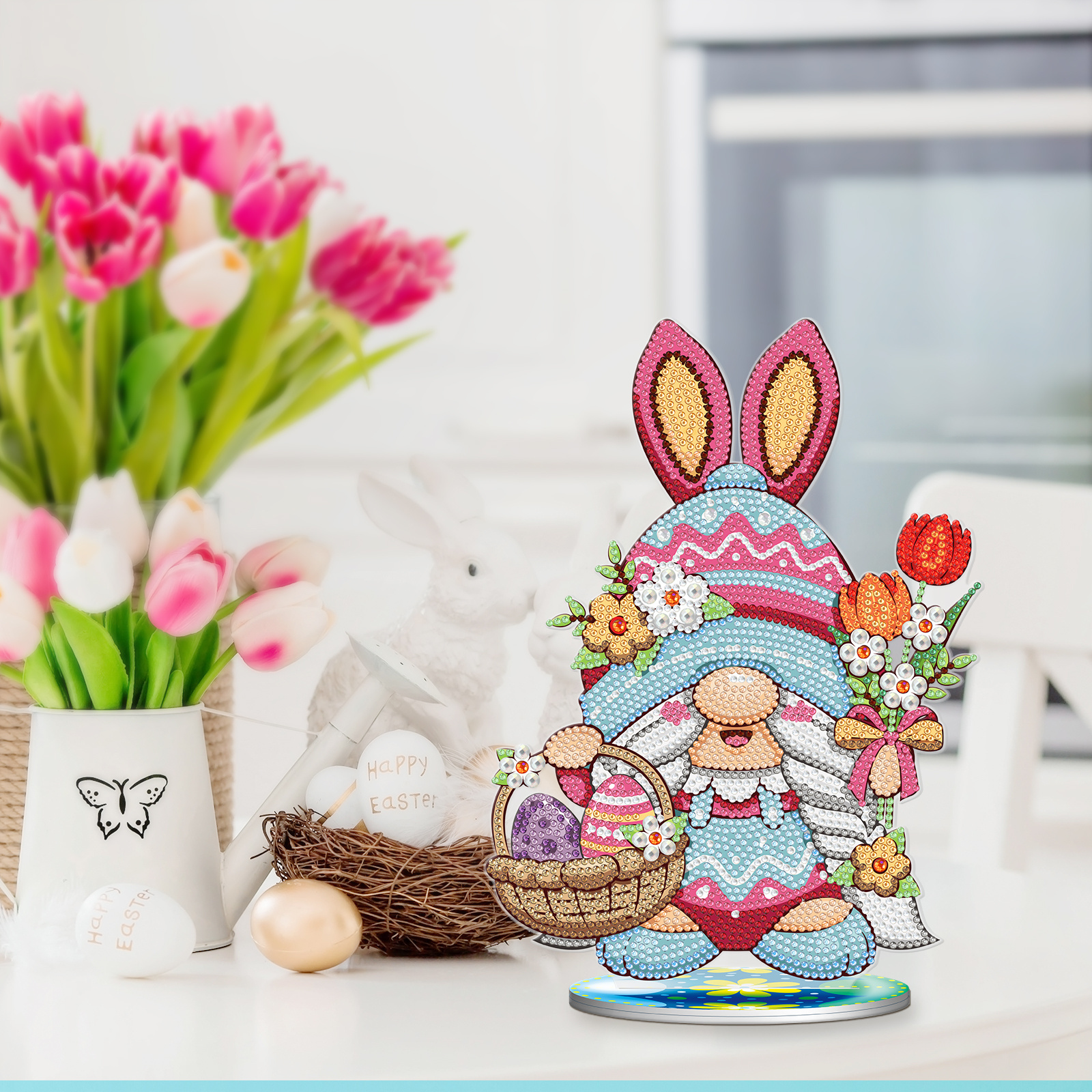 new arrival Easter Day room Ornaments cute rabbits and eggs diy diamond painting table home decoration