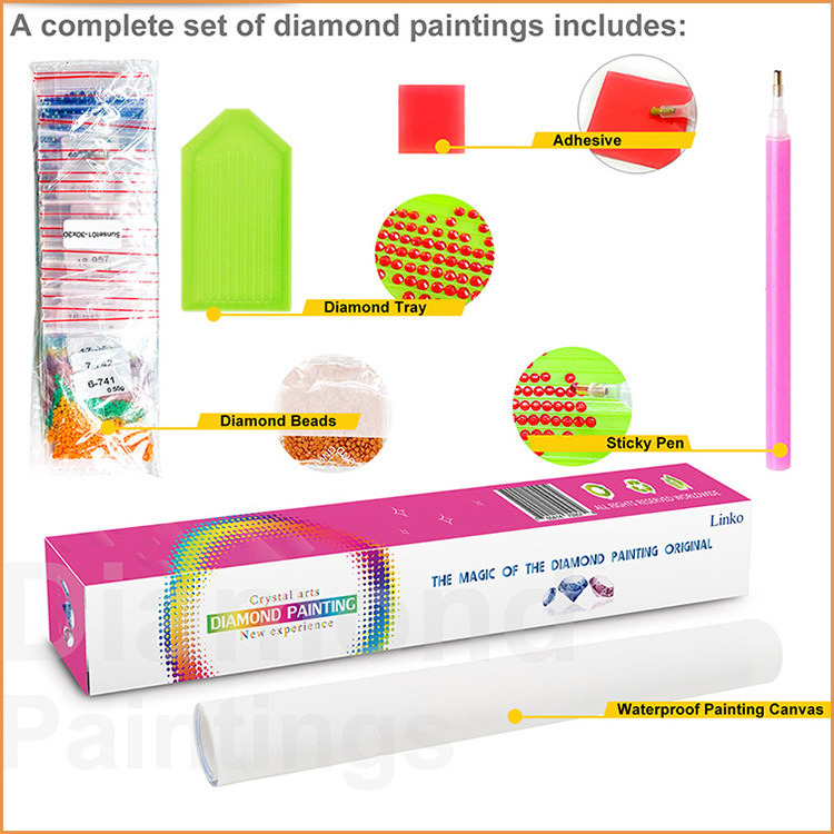 Special Decorative Wall art 5d diamond painting round framed home decor and gifts with diamond painting tools for kids