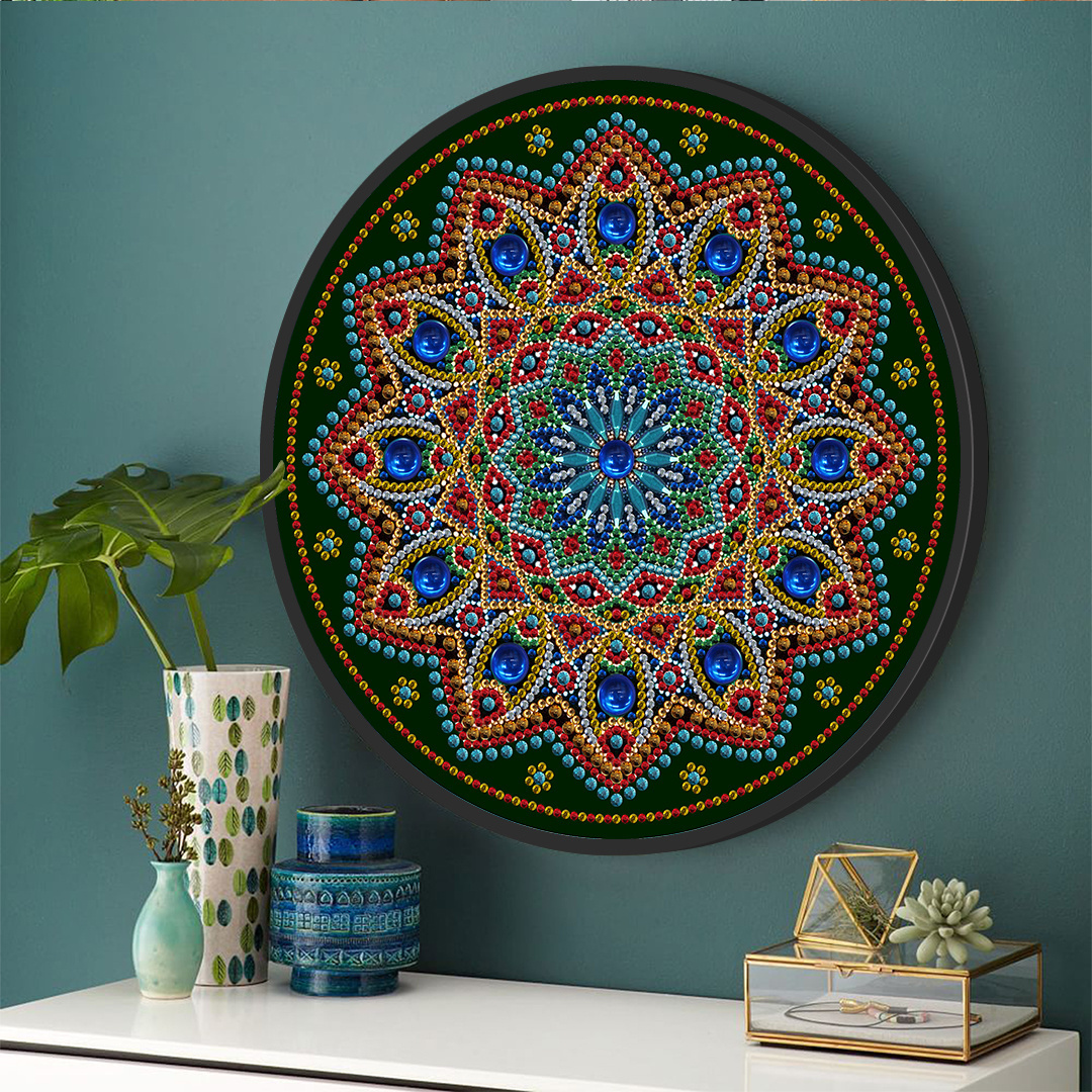 Green Mandala Flower Wall painting diamond painting for kids paint by numbers kits for house decoration