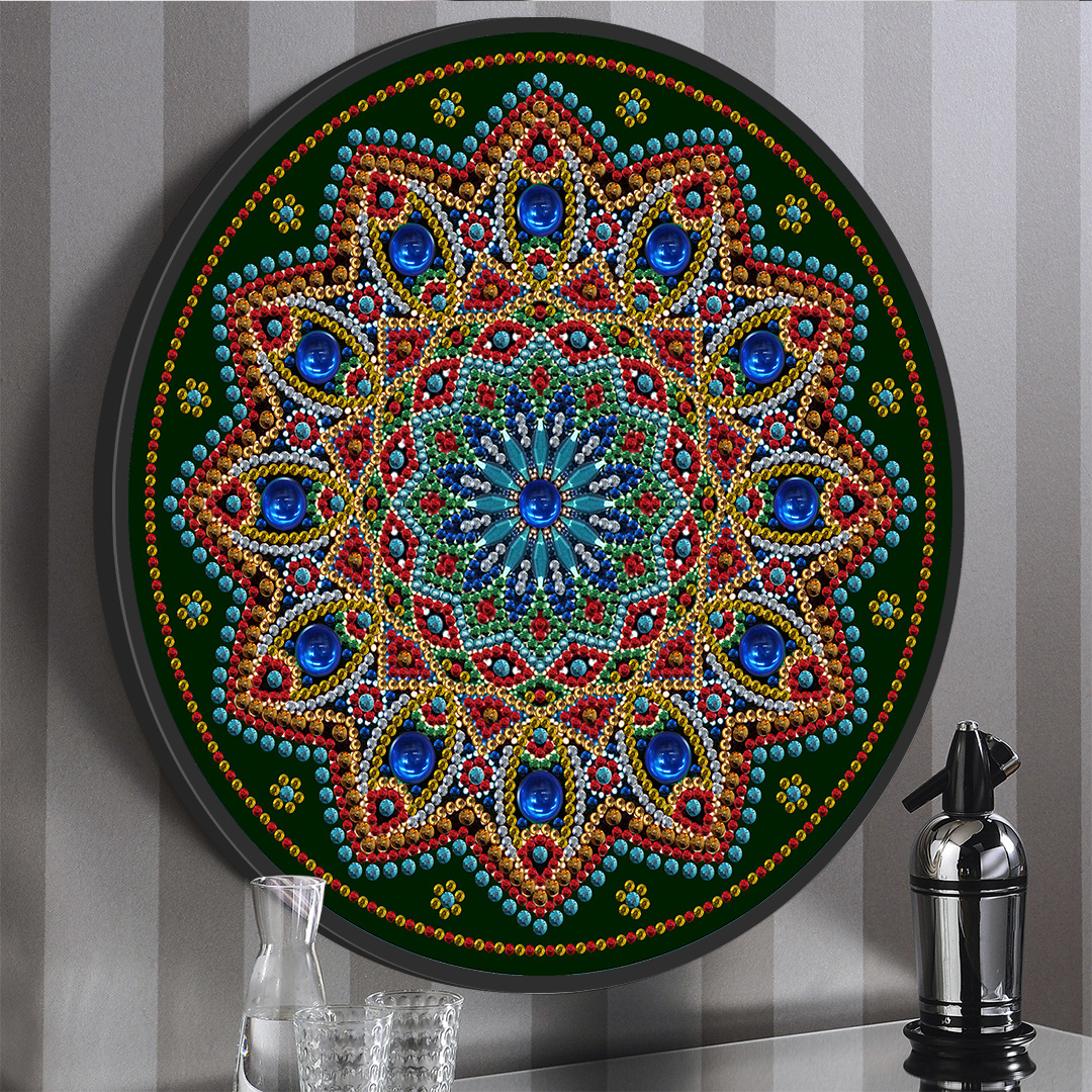 Green Mandala Flower Wall painting diamond painting for kids paint by numbers kits for house decoration