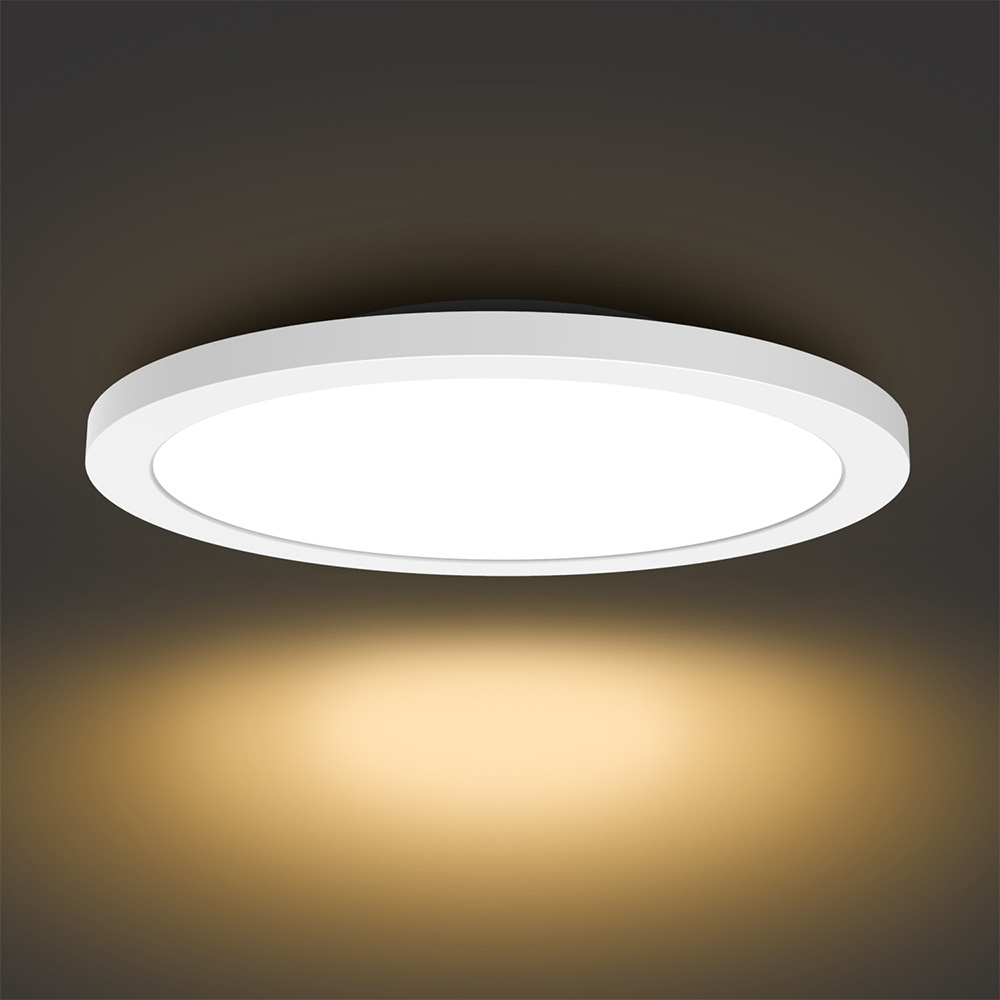 Flush Mount Ceiling Light Fixture 12 Inch LED Ceiling Light for Bathroom,3000K Warm White 24W150W Equivalent 1680LM Round