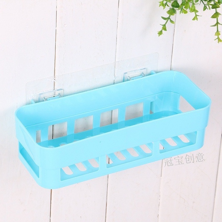 No-punch Bathroom Shelf Bathroom Supplies Toilet Plastic Wall Shelf Storage Rack Wash Rack