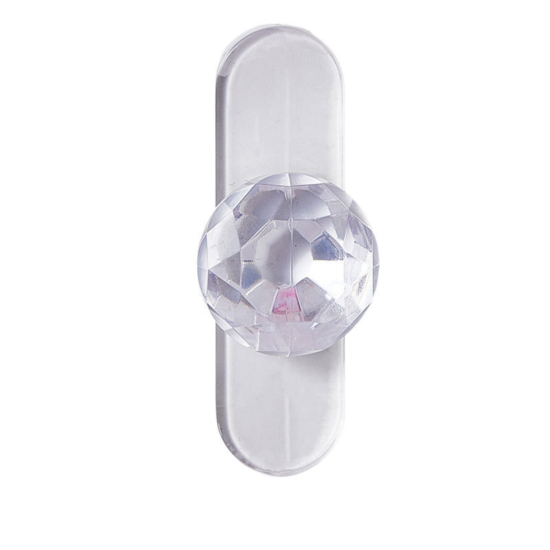 Punch-free Crystal Drawer Handle Self-Adhesive Acrylic Transparent Cabinet Wardrobe Furniture Pulls Handles Hanger Hooks