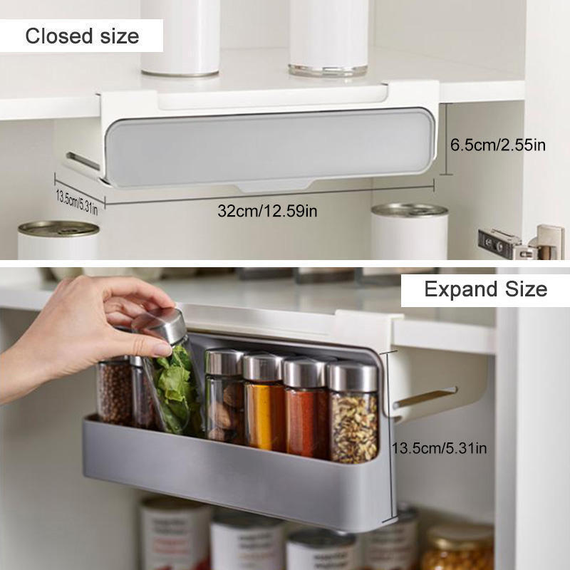 Kitchen Spice Jar Drawer Organizer Spice Jar Organizer Hanging Drawer Organizer Adhesive Adjustable Under Shelf Spice Rack