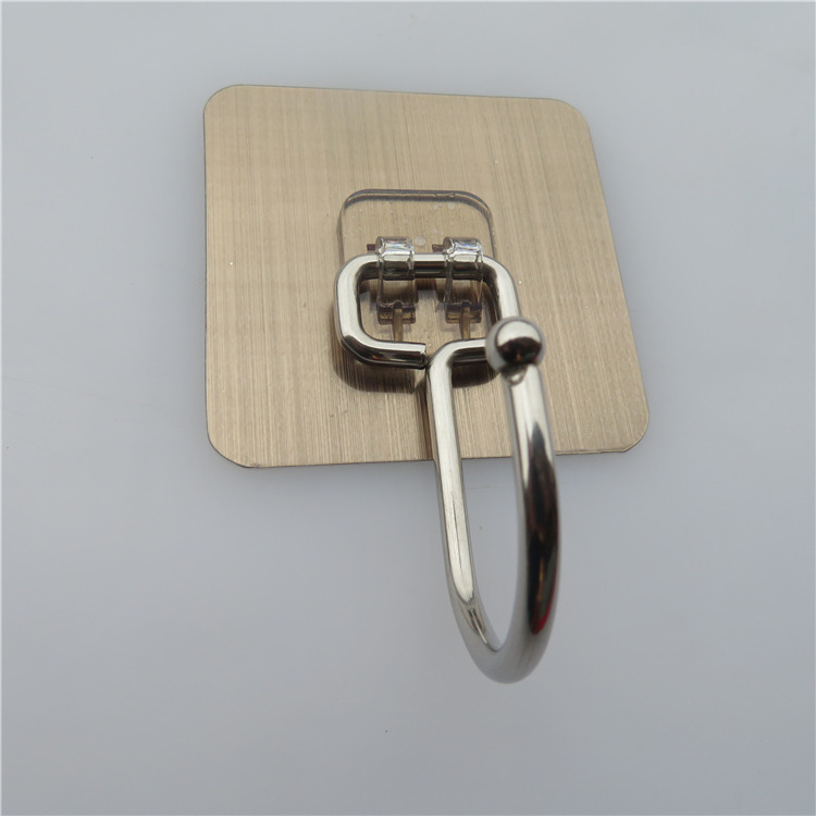 Factory direct drawing large hooks non-marking stainless steel large hooks punch-free strong adhesive metal coat hooks