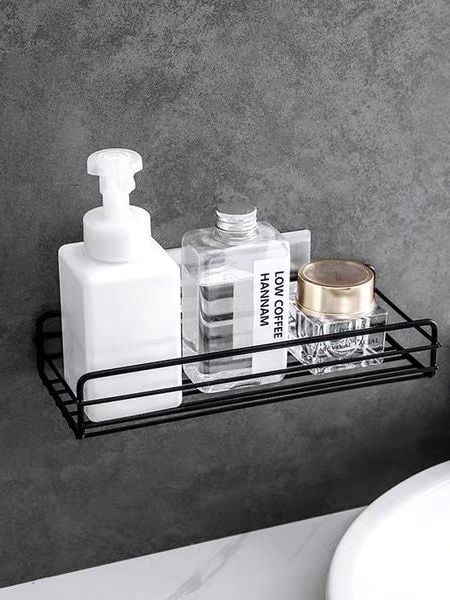 Shower Caddy Basket Shelf Caddy Organizer with Adhesive No Drilling Metal Wall Mounted Rustproof Basket