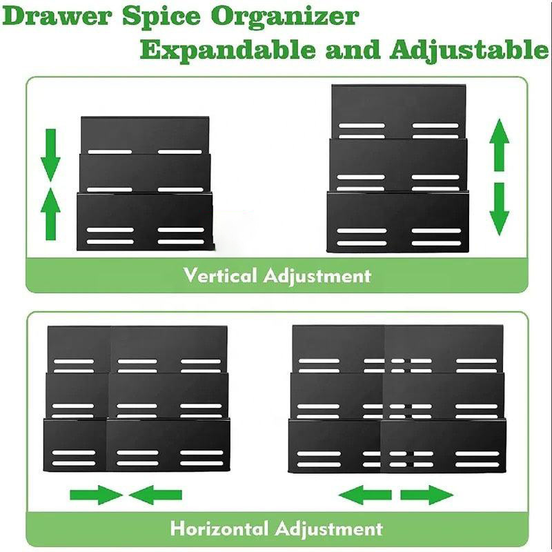 Adjustable Expandable Acrylic Spice Rack Tray 4 Tier Spice Drawer Organizer 4 Tier Spice Drawer Organizer For Kitchen Cabinet