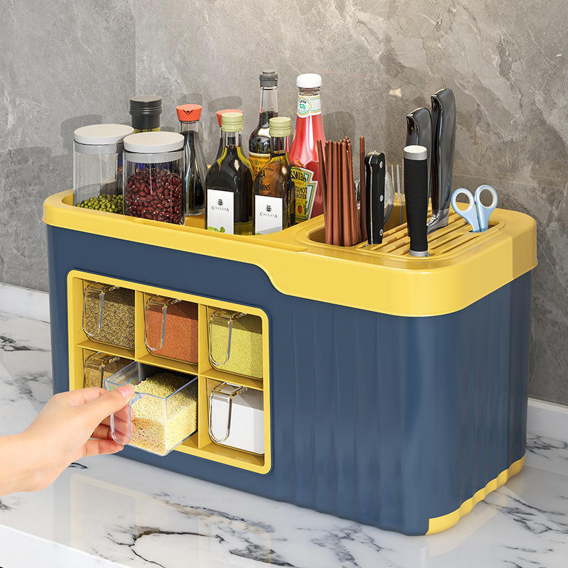 Kitchen Multi-function Seasoning Tool Tableware Storage Box Suitable For Kitchen Storage