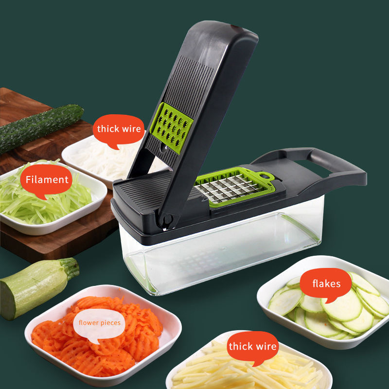 13-in-18 Blade Vegetable Slicer Onion Mincer Vegetable Chopper Cutter Dicer Egg Slicer With Container