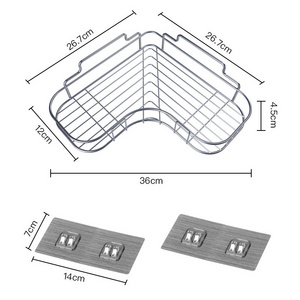 Stainless Steel Metal Shower Organizer Storage Basket Bathroom Shelf Corner Shower Caddy
