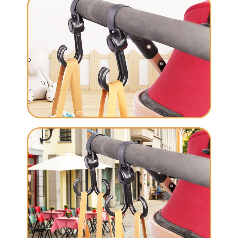 Baby Stroller Double Hook Hanger 2 Pcs Multifunction Hanging Storage for Outdoor Shopping Mall Grocery Bag Hook